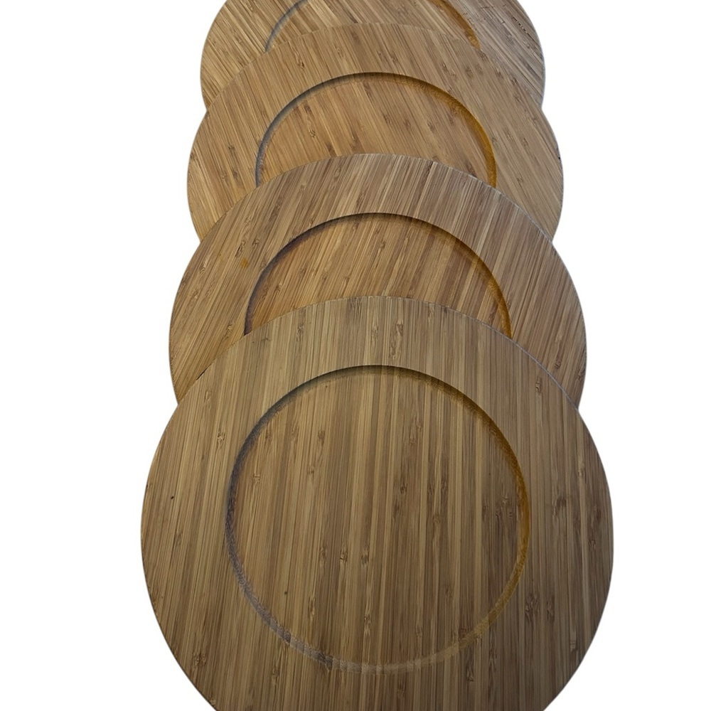 Set of 4 Wood Plate Chargers Pottery Barn Style